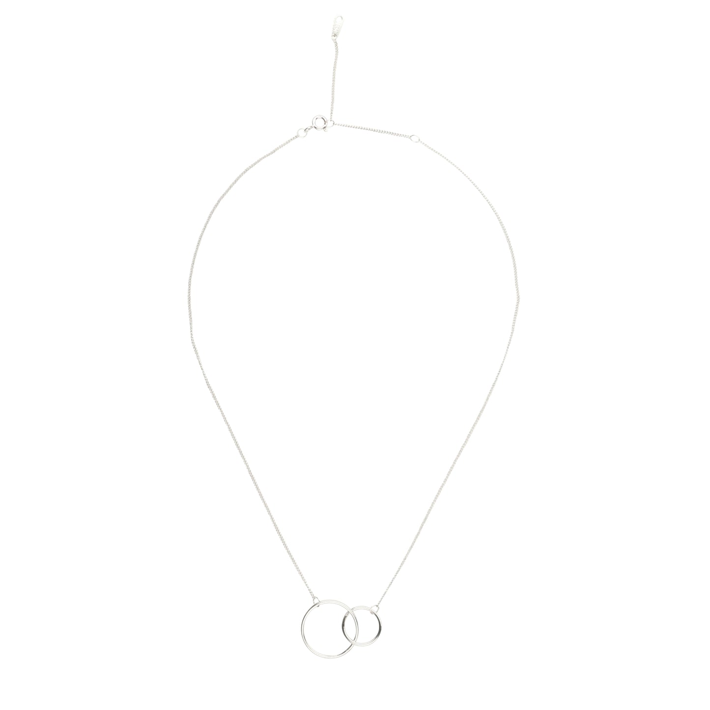 Two Circle Interlocking Pendant Necklace