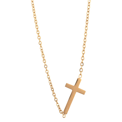 14K Gold Plated Cross Pendant Necklace