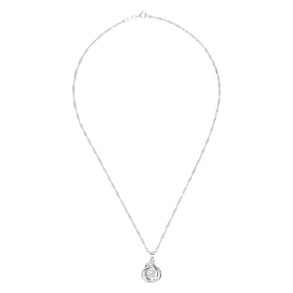 Round Knot Pendant Necklace with Cubic Zirconia