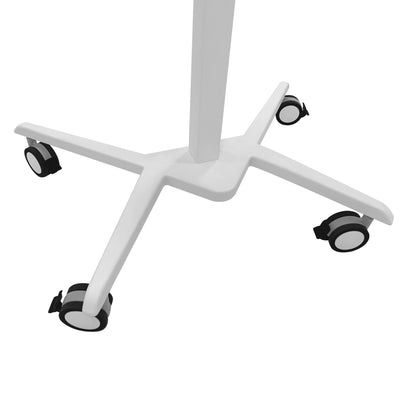 Techni Mobili White Sit to Stand Mobile Laptop Computer Stand with Height Adjustable and Tiltable Tabletop