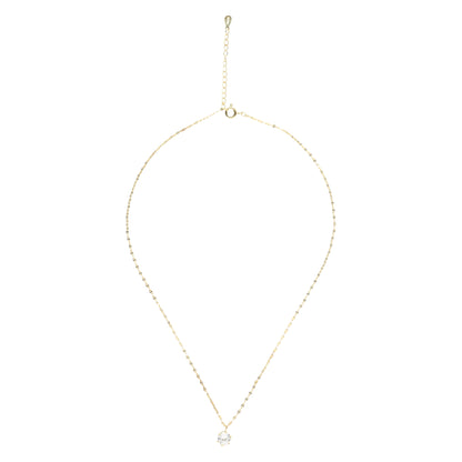 14K Gold Plated Solitaire Necklace