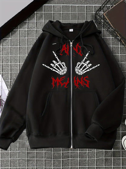 Long Sleeve Graphic Hooded Jacket