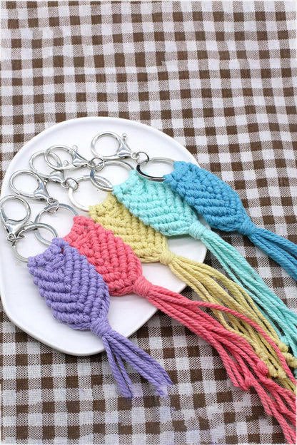 Assorted 4-Pack Handmade Fringe Keychain