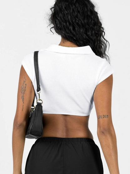 Johnny Collar Cropped Top