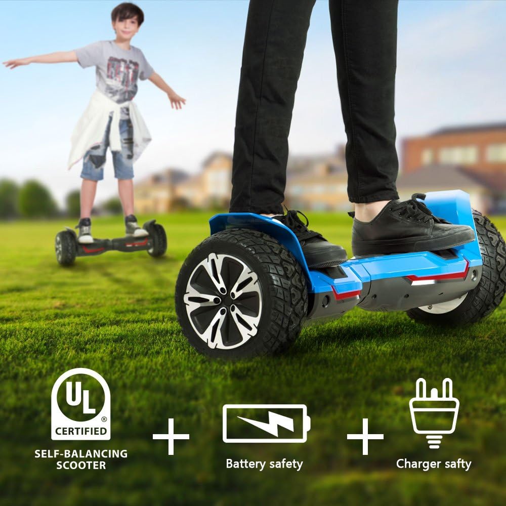 Gyroor Warrior 8.5 inch All Terrain Off Road Hoverboard with Bluetooth Speakers and LED Lights, UL2272 Certified Self Balancing Scooter