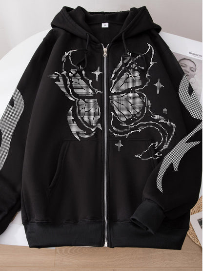 Butterfly Graphic Hooded Jacket