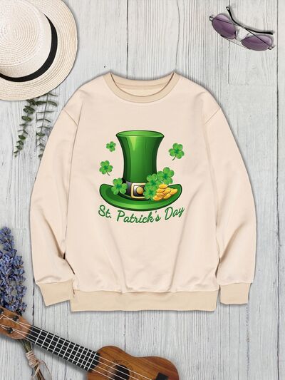 ST. PATRICK'S DAY Round Neck Dropped Shoulder Sweatshirt