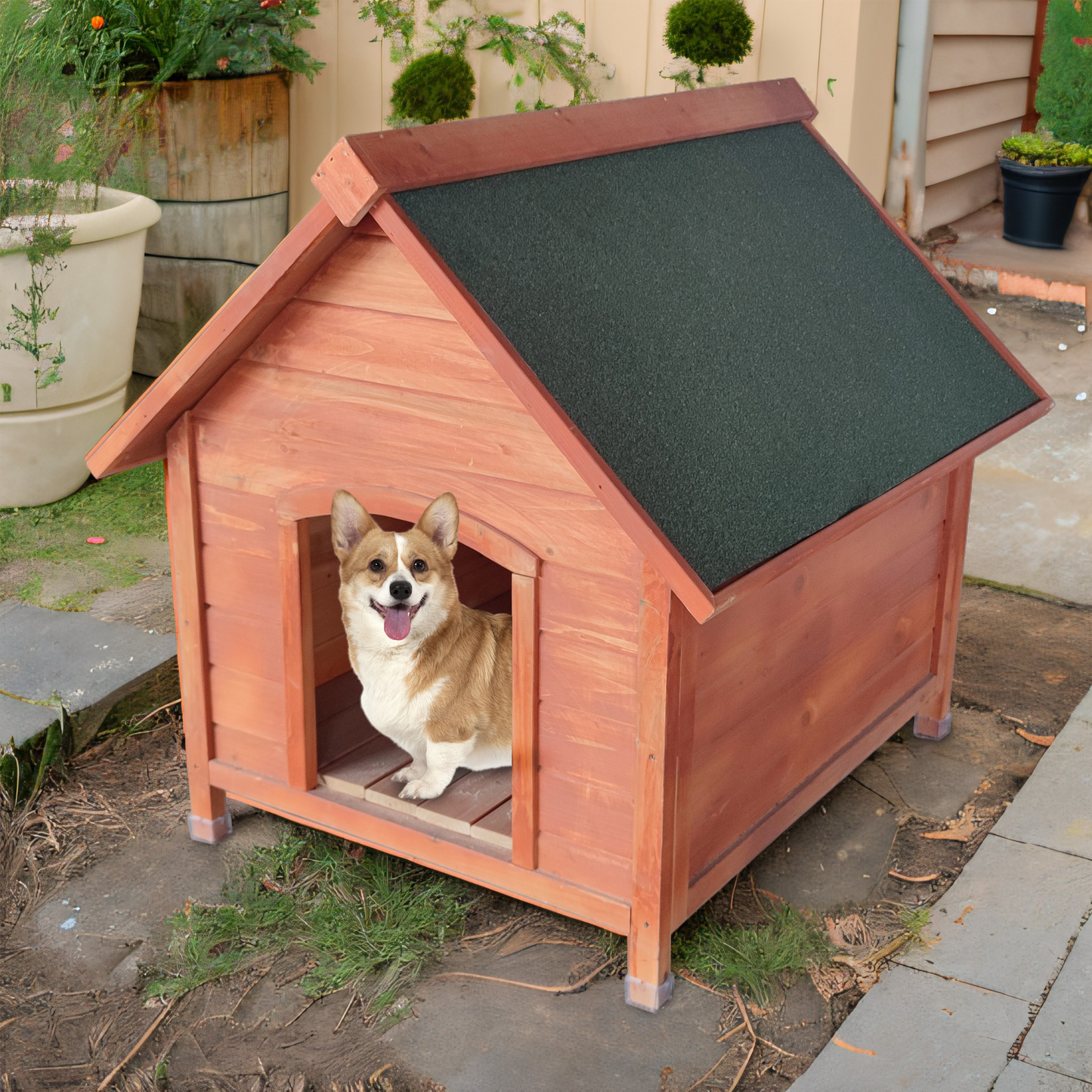 Wooden Outdoor Dog Pet House for outside Dog Kennel with strong durable & weather resistant