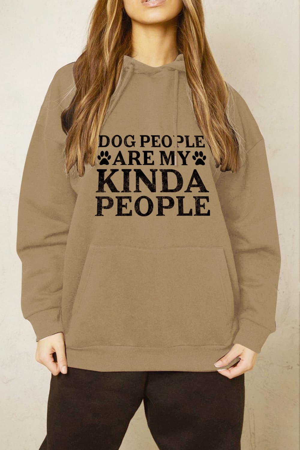 Simply Love Full Size Dog Paw Slogan Graphic Hoodie