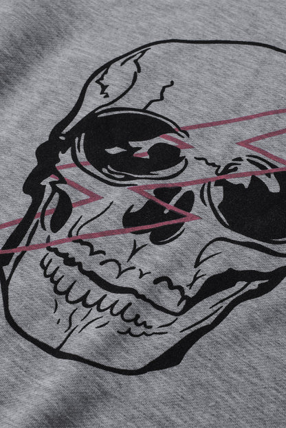 Halloween Skull and Lightning Graphic Tee