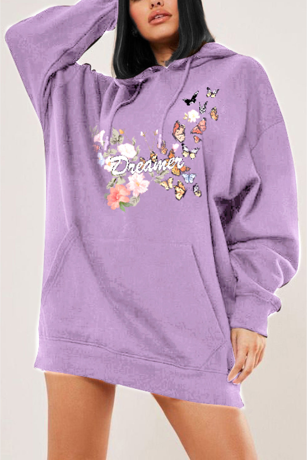 Simply Love Simply Love Full Size Dropped Shoulder DREAMER Graphic Hoodie
