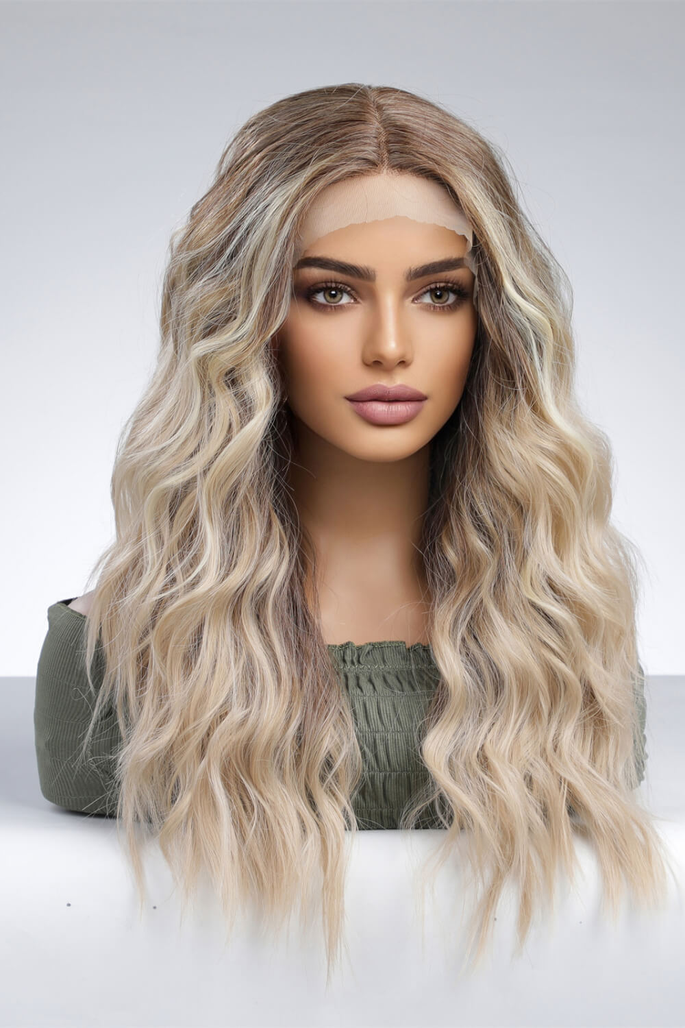 13*2" Lace Front Wigs Synthetic Long Wave 24'' 150% Density