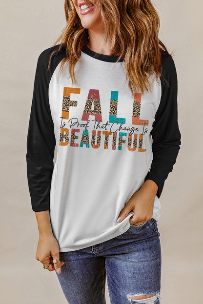 Round Neck Long Sleeve FALL IS PROOF THAT CHANGE IS BEAUTIFUL Graphic Tee