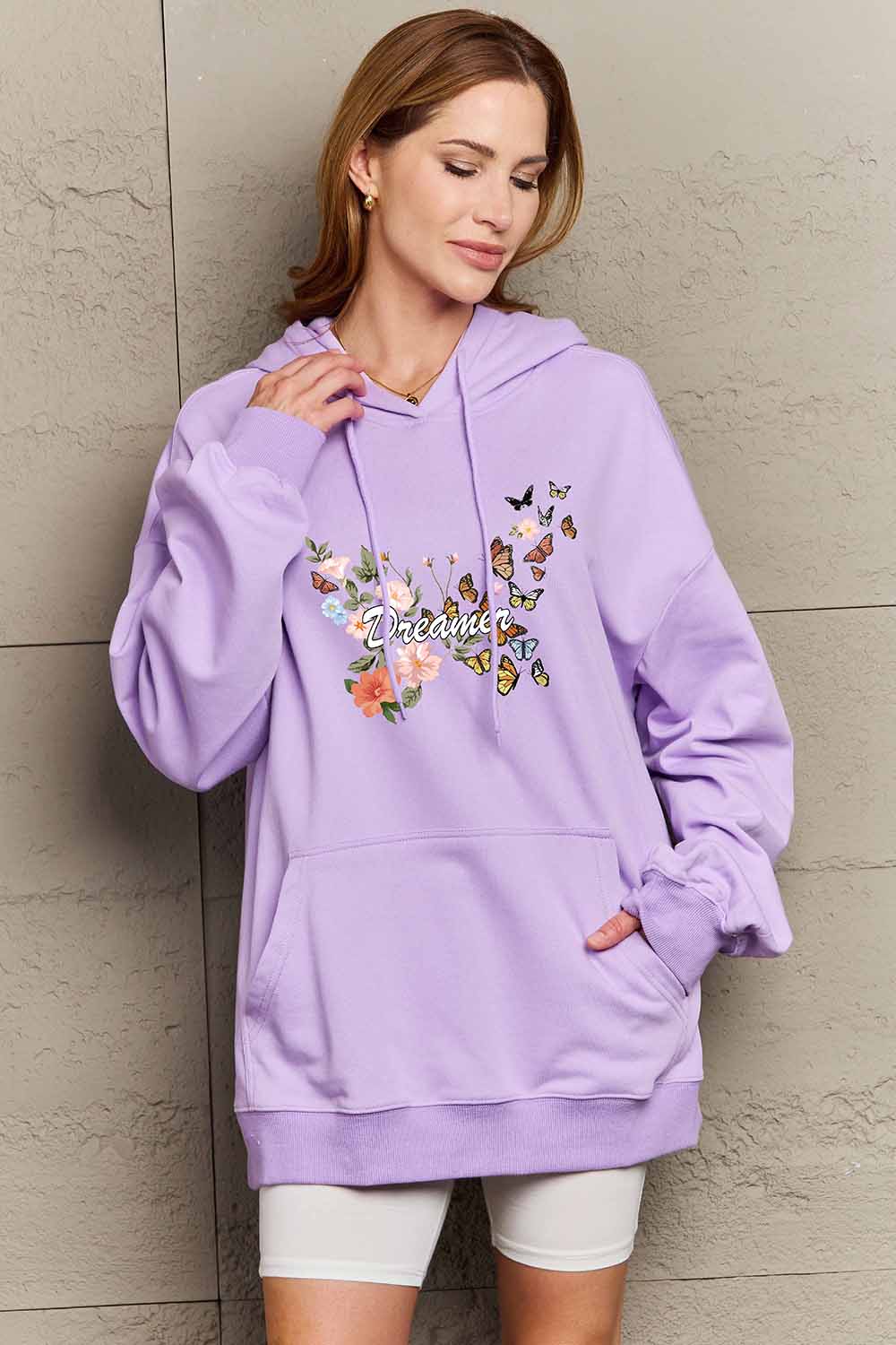 Simply Love Simply Love Full Size Dropped Shoulder DREAMER Graphic Hoodie