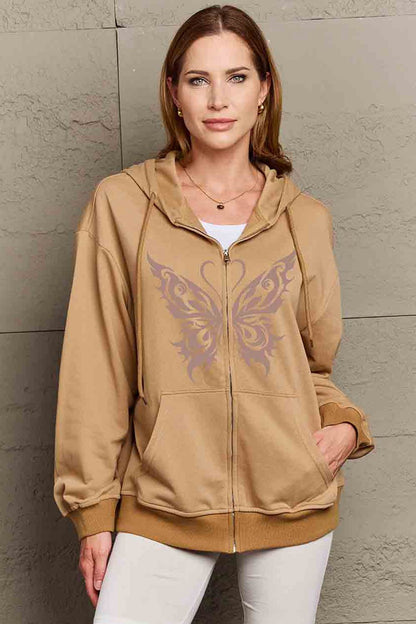 Simply Love Full Size Butterfly Graphic Hoodie