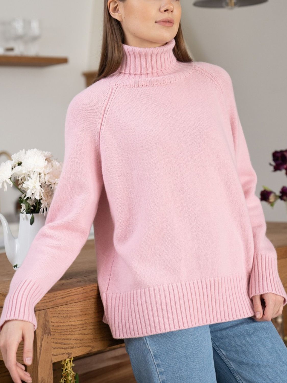 Turtle Neck Raglan Sleeve Sweater