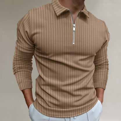 Men's Slim-fit Polo Strip Shirt