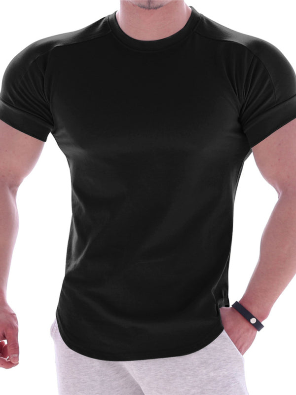 Men's Solid Color Workout Ready Compression Short-sleeve T-shirt
