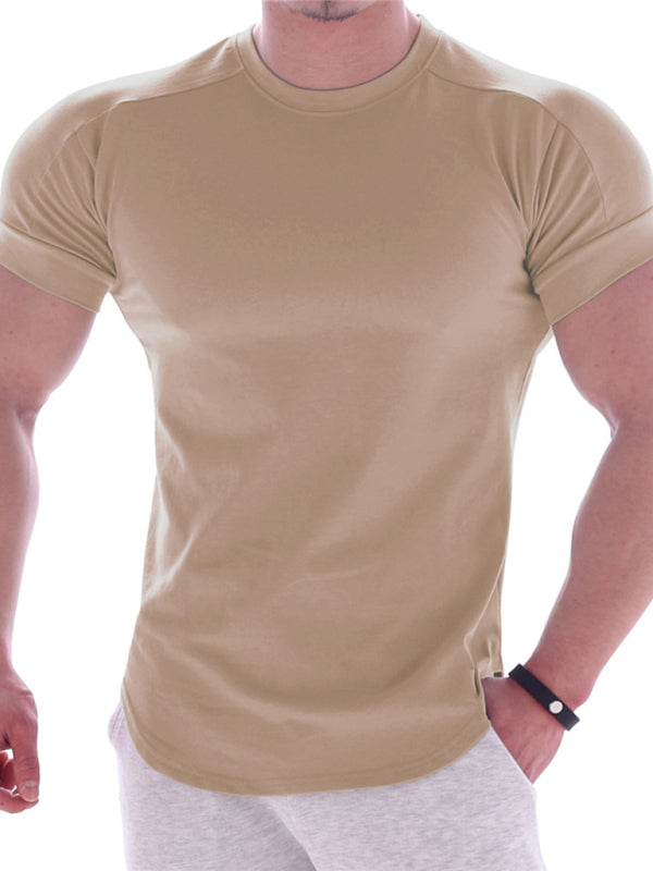 Men's Solid Color Workout Ready Compression Short-sleeve T-shirt
