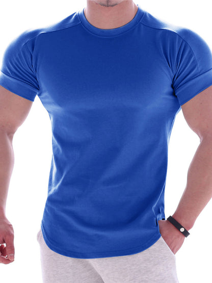 Men's Solid Color Workout Ready Compression Short-sleeve T-shirt